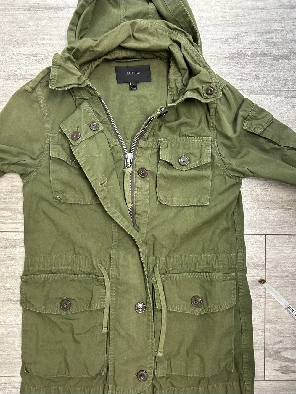 J. Crew Olive Green Field Military Drawstring Utility Jacket